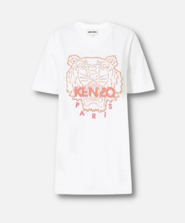 KENZO TIGER CLASSIC T-SHIRT DRESS WHITE