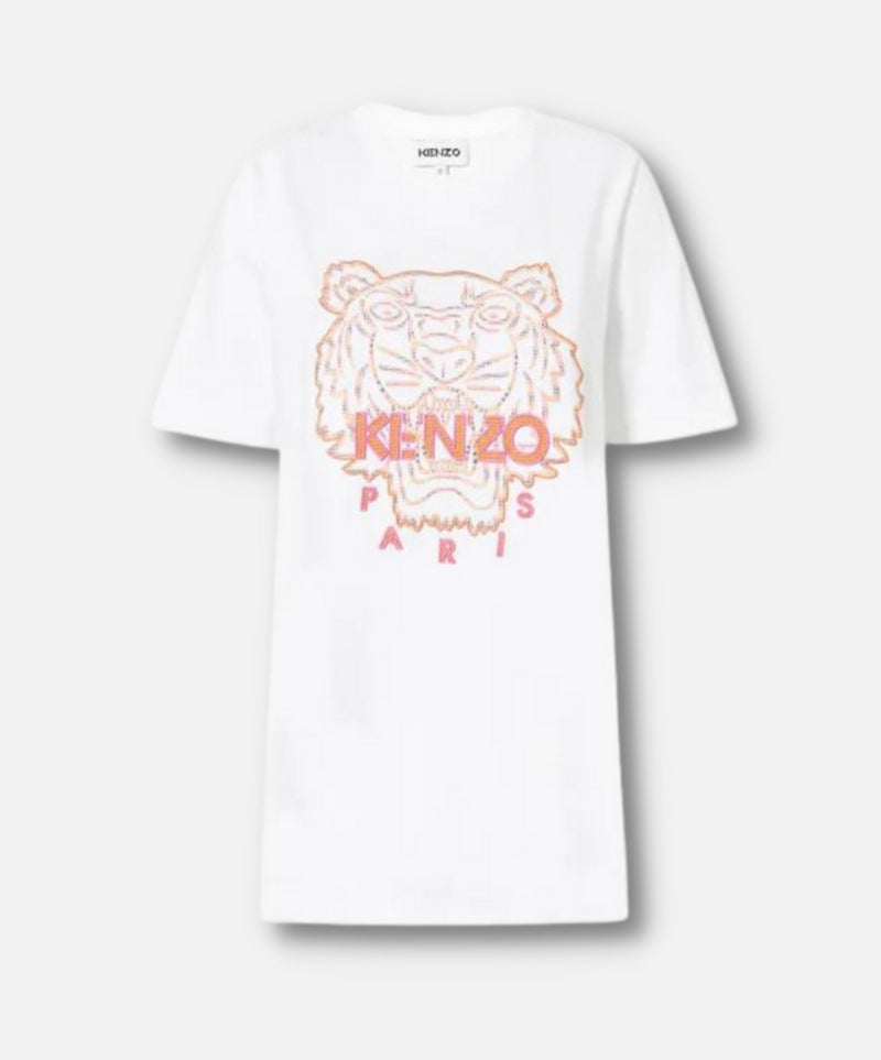 KENZO TIGER CLASSIC T-SHIRT DRESS WHITE