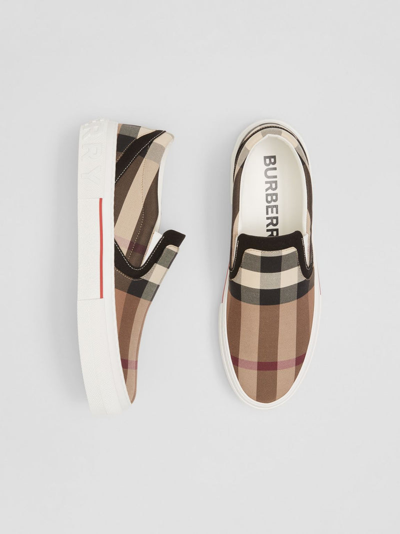 Burberry Exaggerated Check Cotton SneakersPrice