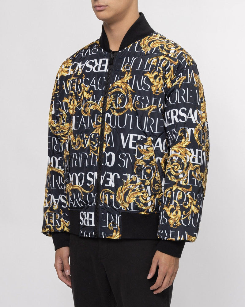 VERSACE JEANS COUTURE BLACK BOMBER JACKET