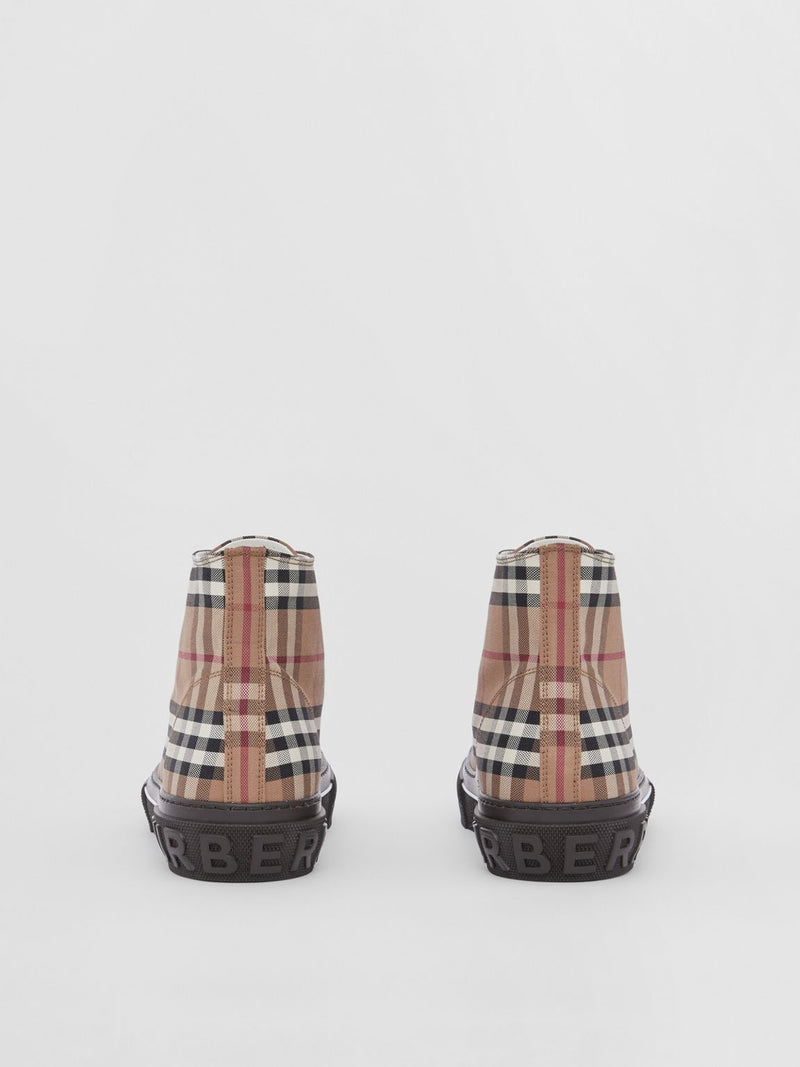 Burberry Vintage Check Cotton High-top SneakersPrice