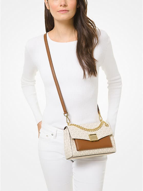 Michael Kors Lita Medium Two-Tone Logo Crossbody Bag