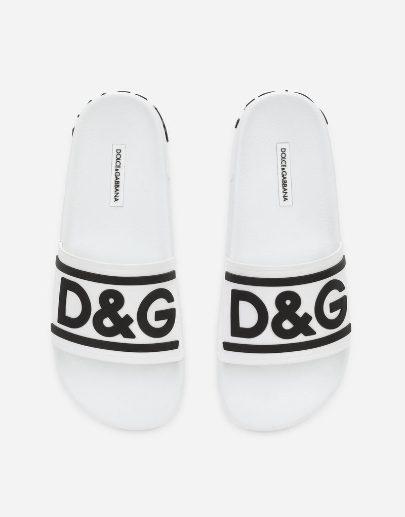 Dolce&Gabbana Rubber beachwear slides with DG logo