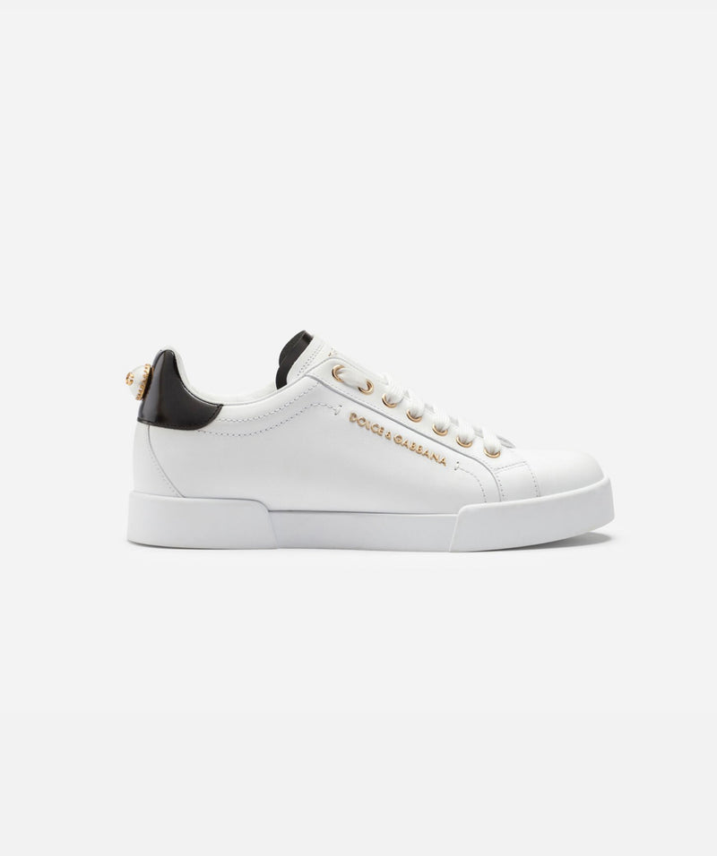 Dolce&Gabbana Calfskin nappa Portofino sneakers with lettering