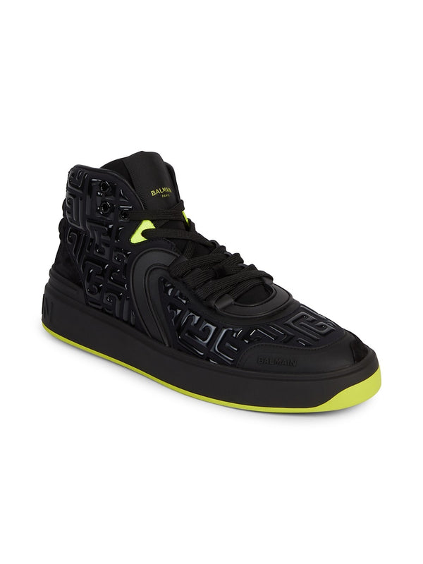 Balmain Skate 3D Monogram Neoprene High-Top Sneakers