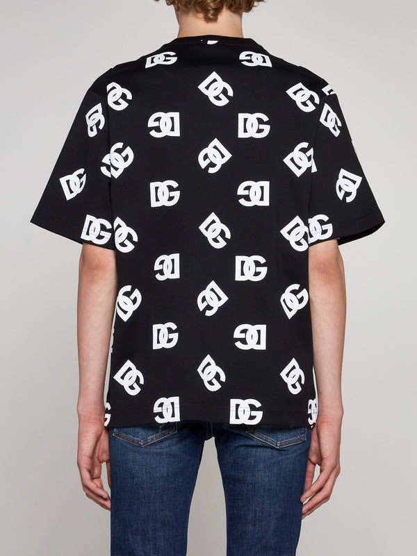 Dolce&Gabbana Cotton T-shirt with all-over DG logo print