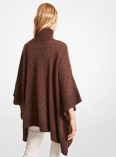 MICHAEL MICHAEL KORS Logo Jacquard Turtleneck Poncho