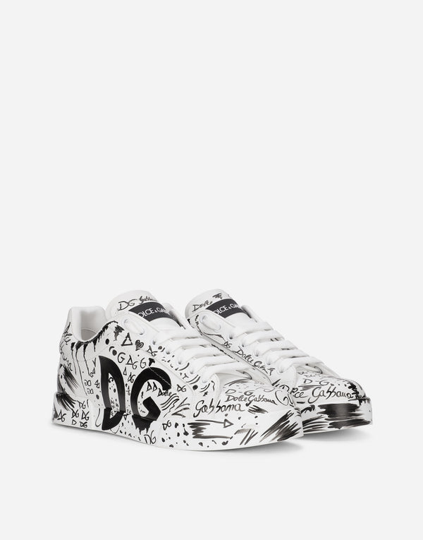 Dolce&Gabbana Calfskin Portofino sneakers with logo print