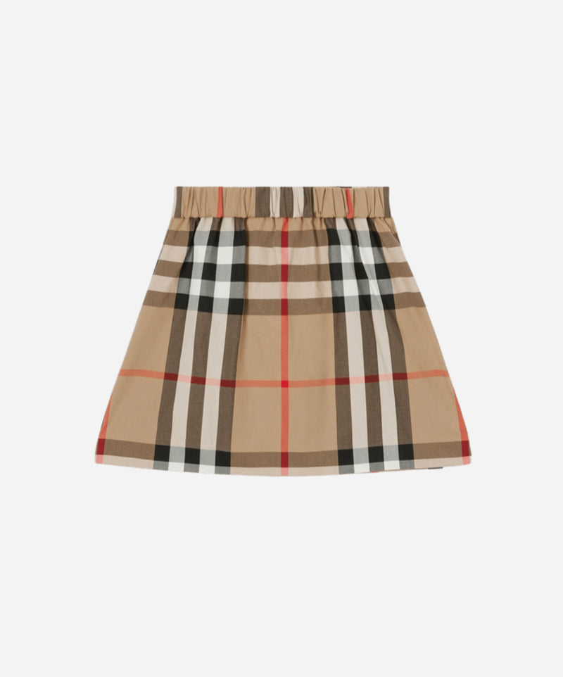 Burberry Exaggerated Check Pleated Cotton SkirtPrice