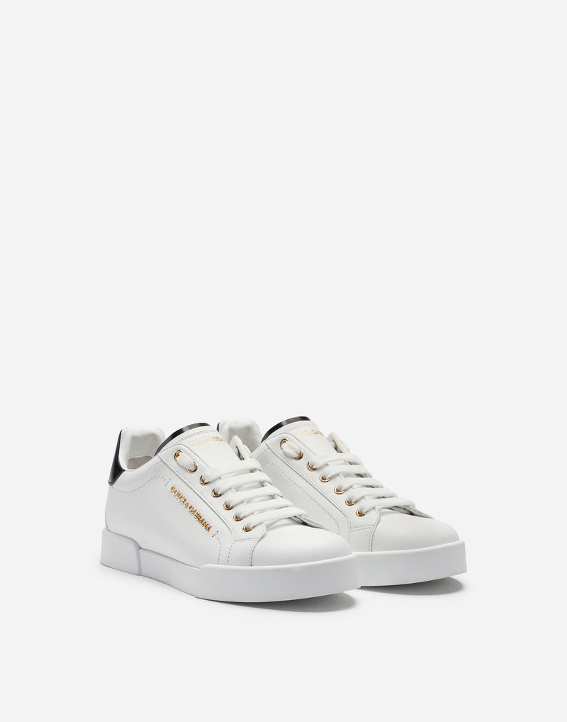 Dolce&Gabbana Calfskin nappa Portofino sneakers with lettering