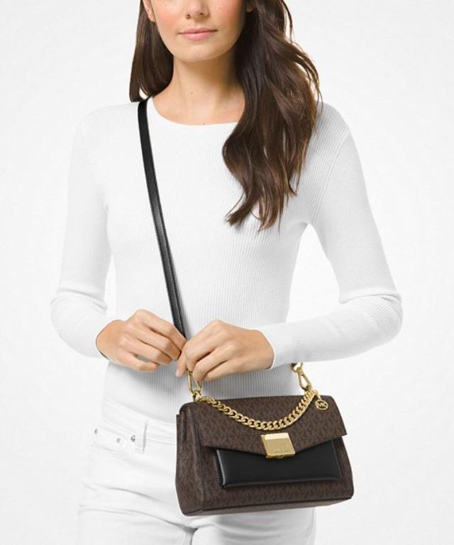 Michael Kors Lita Medium Two-Tone Logo Crossbody Bag