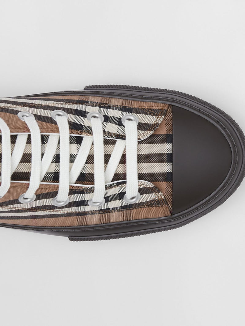 Burberry Vintage Check Cotton High-top SneakersPrice