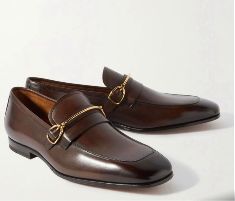 TOM FORD - Jack Embellished Patent-Leather Loafers - Brown