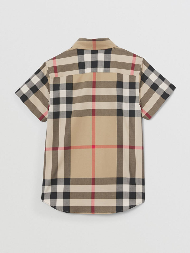 Burberry Short-sleeve Check Stretch Cotton ShirtPrice