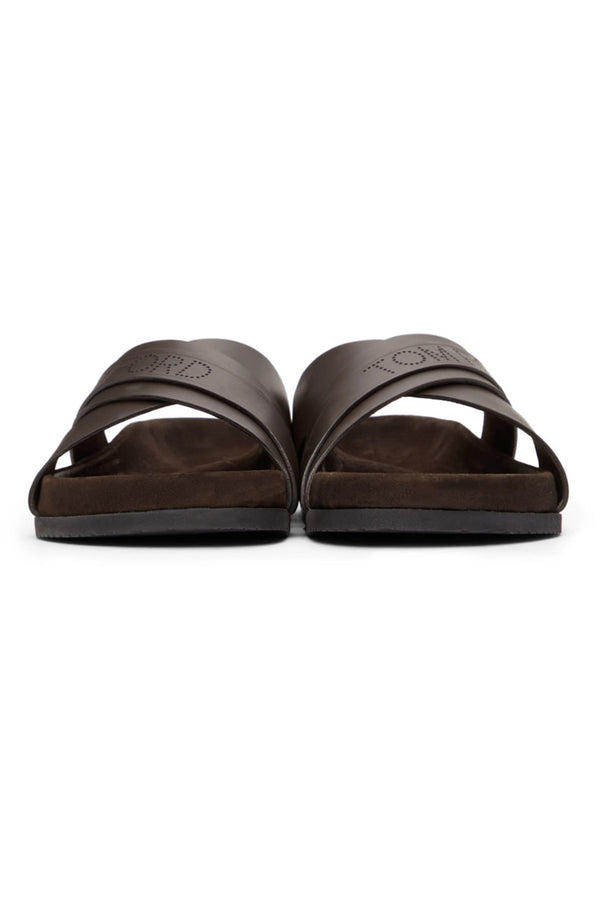 TOM FORD Brown Leather Wicklow Sandals