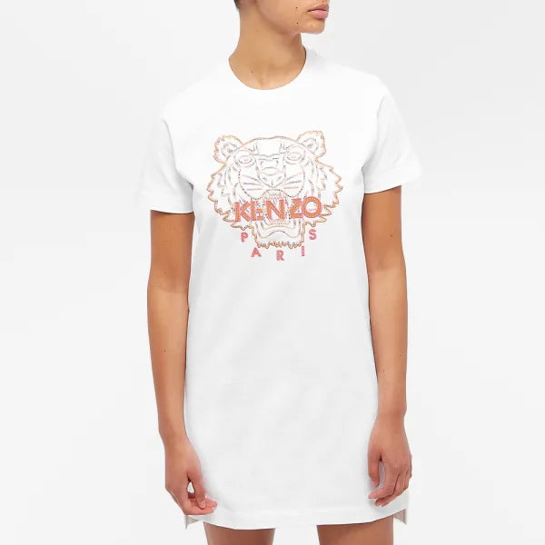 KENZO TIGER CLASSIC T-SHIRT DRESS WHITE