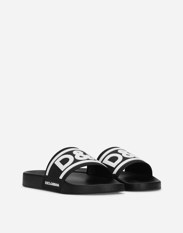 Dolce&Gabbana Rubber beachwear sliders with DG logo