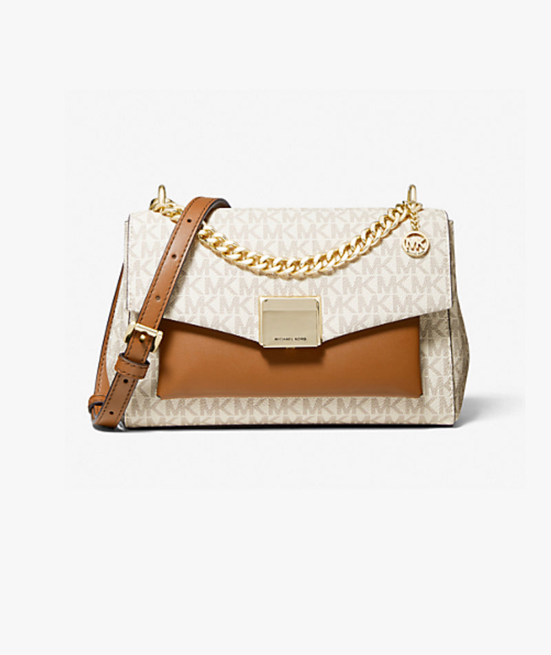 Michael Kors Lita Medium Two-Tone Logo Crossbody Bag