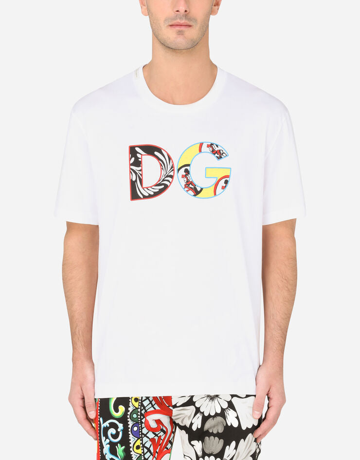 Dolce & Gabbana Mens White Patch Logo T-shirt