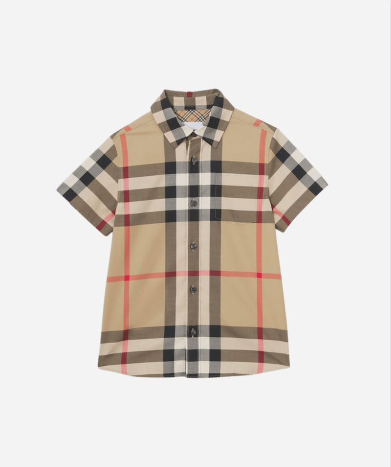 Burberry Short-sleeve Check Stretch Cotton ShirtPrice