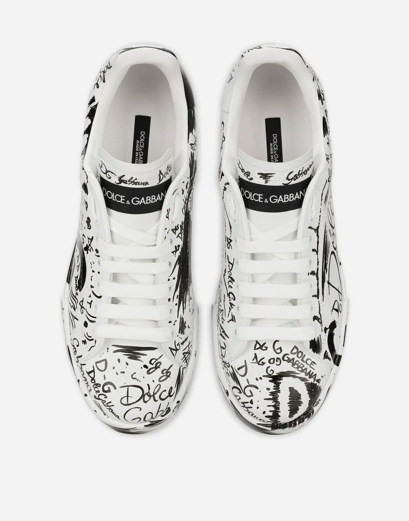 Dolce&Gabbana Calfskin Portofino sneakers with logo print