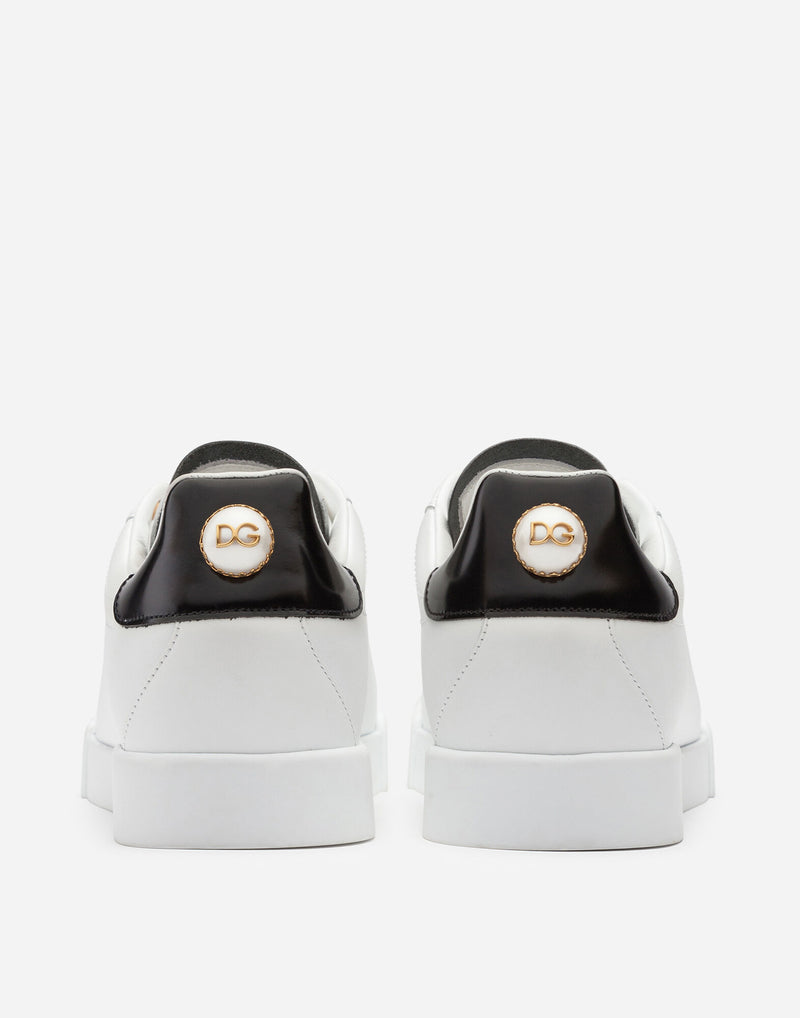 Dolce&Gabbana Calfskin nappa Portofino sneakers with lettering