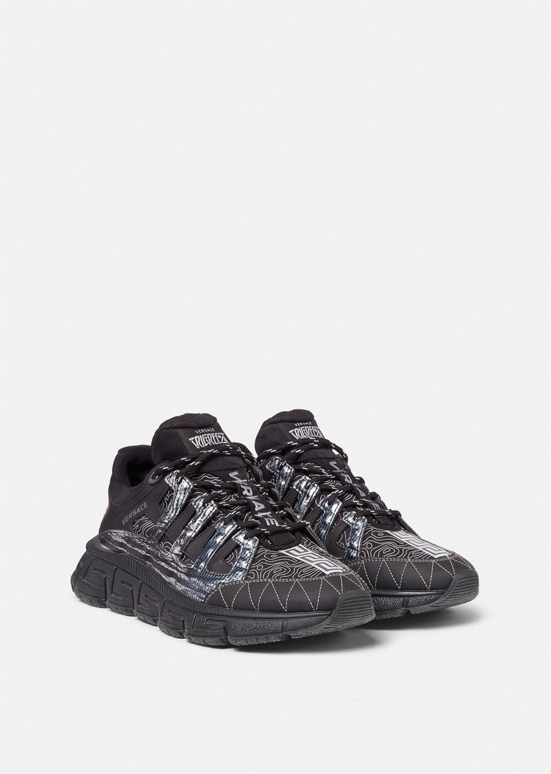 VERSACE Trigreca logo mesh low-top trainers