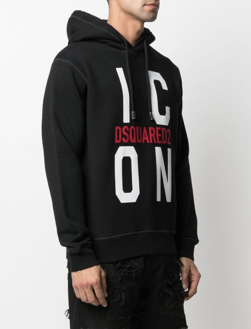 DSQUARED2 ICON HOODIE IN BLACK