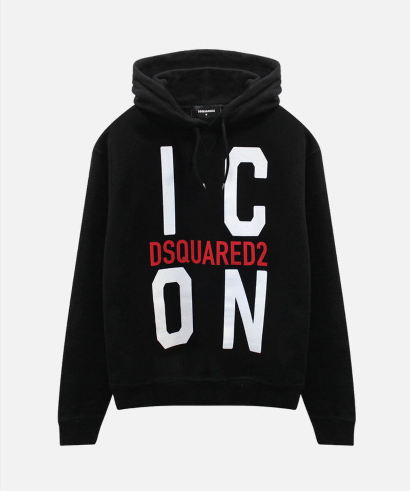 DSQUARED2 ICON HOODIE IN BLACK