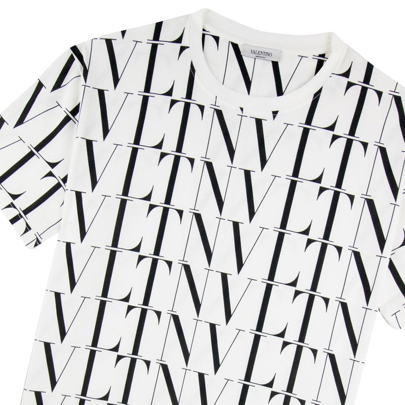 VALENTINO GARAVANI ALLOVER VLTN PRINT WHITE T-SHIRT