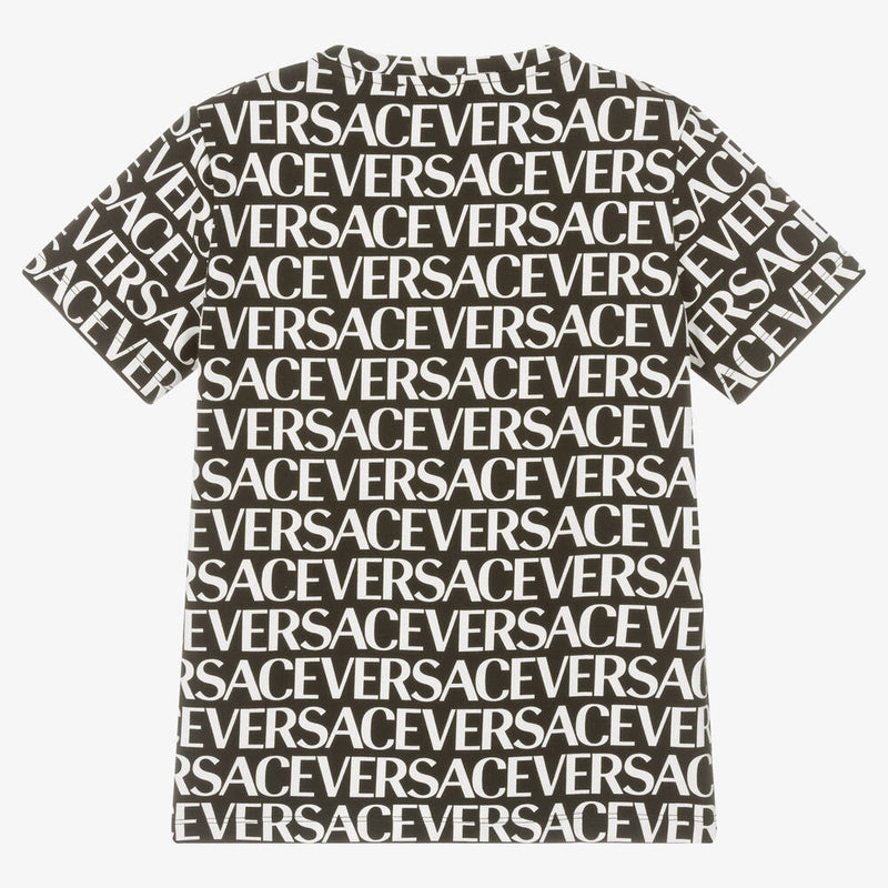 Versace Teen Black & White Logo T-Shirt