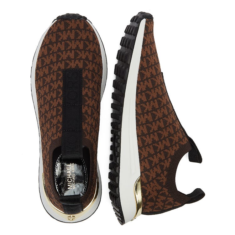 MICHAEL MICHAEL KORS BODIE METALLIC LOGO JACQUARD SLIP-ON TRAINER