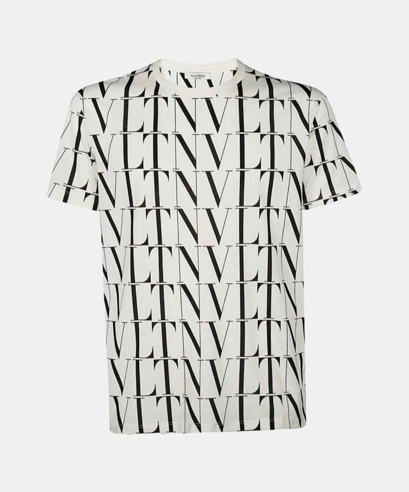 VALENTINO GARAVANI ALLOVER VLTN PRINT WHITE T-SHIRT