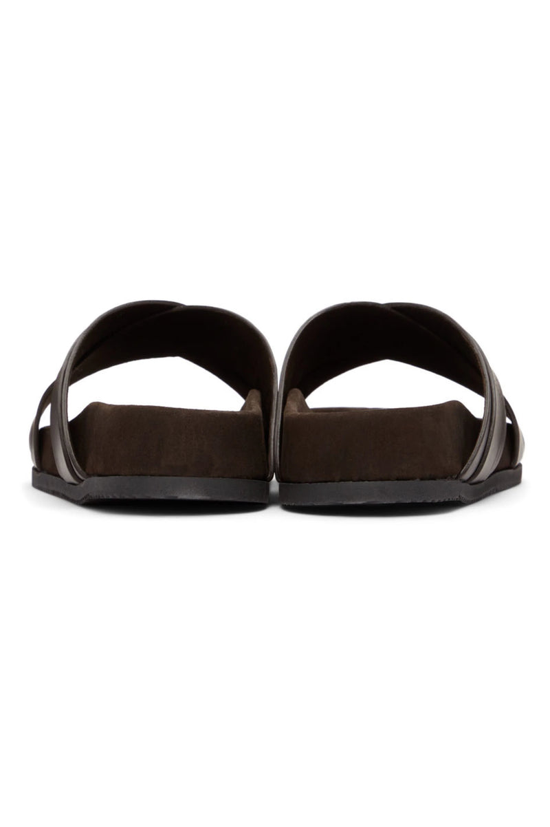 TOM FORD Brown Leather Wicklow Sandals