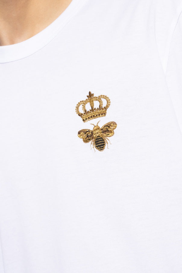 Dolce & Gabbana bee crown embroidered T-shirt