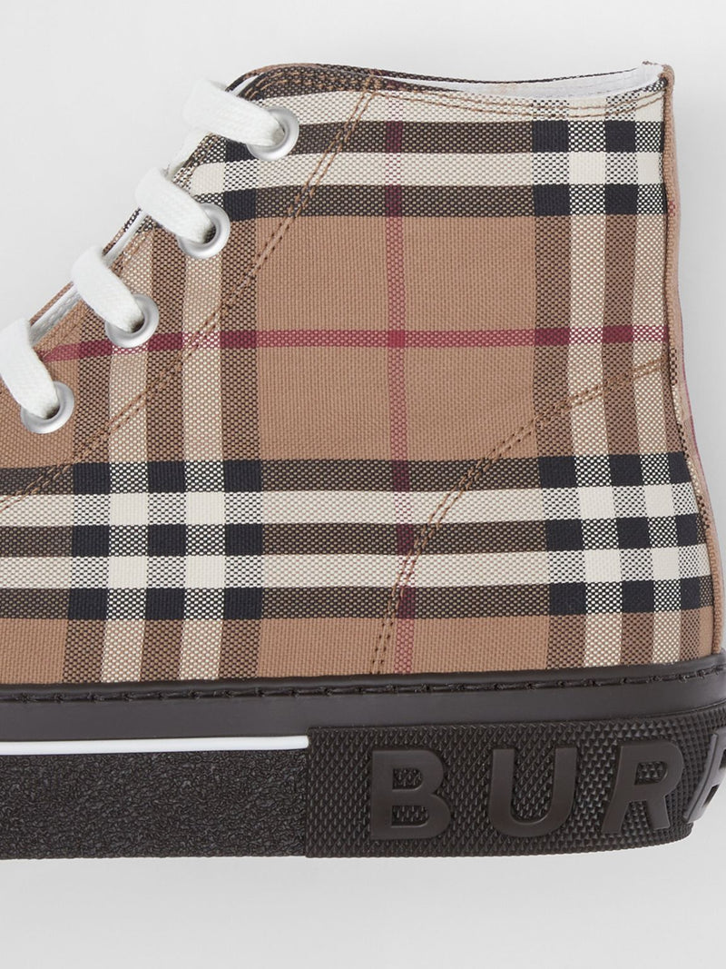 Burberry Vintage Check Cotton High-top SneakersPrice