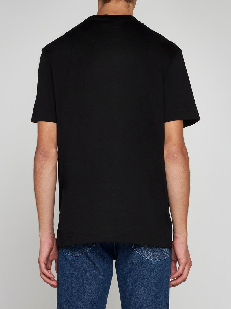 VERSACE BAROCCO BLACK SILHOUETTE LOGO T-SHIRT