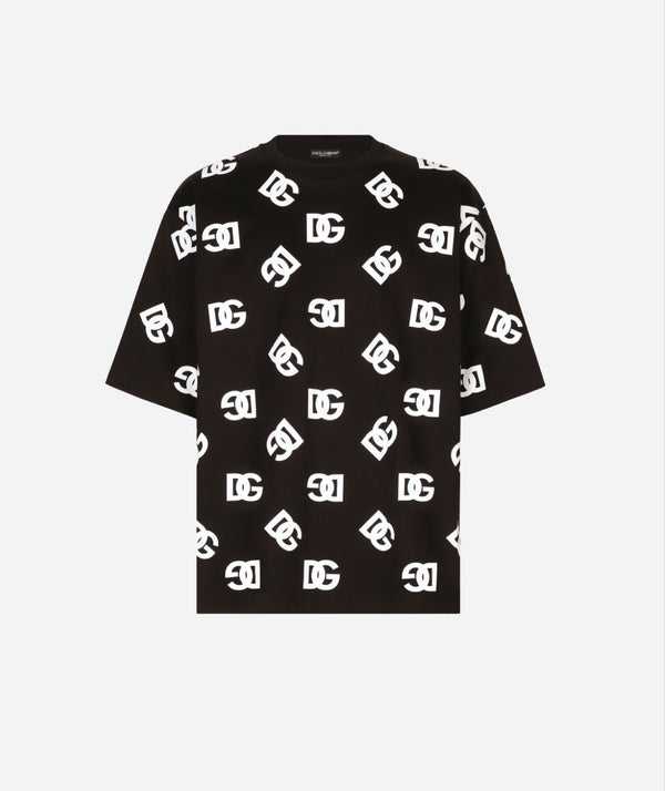 Dolce&Gabbana Cotton T-shirt with all-over DG logo print