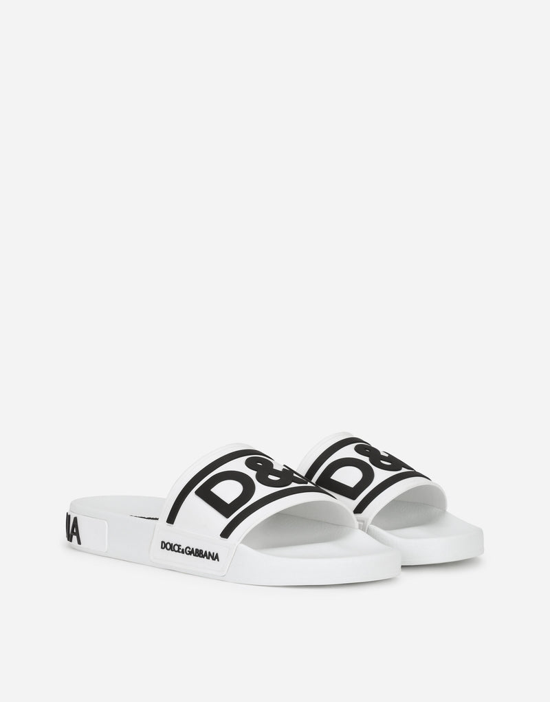 Dolce&Gabbana Rubber beachwear slides with DG logo