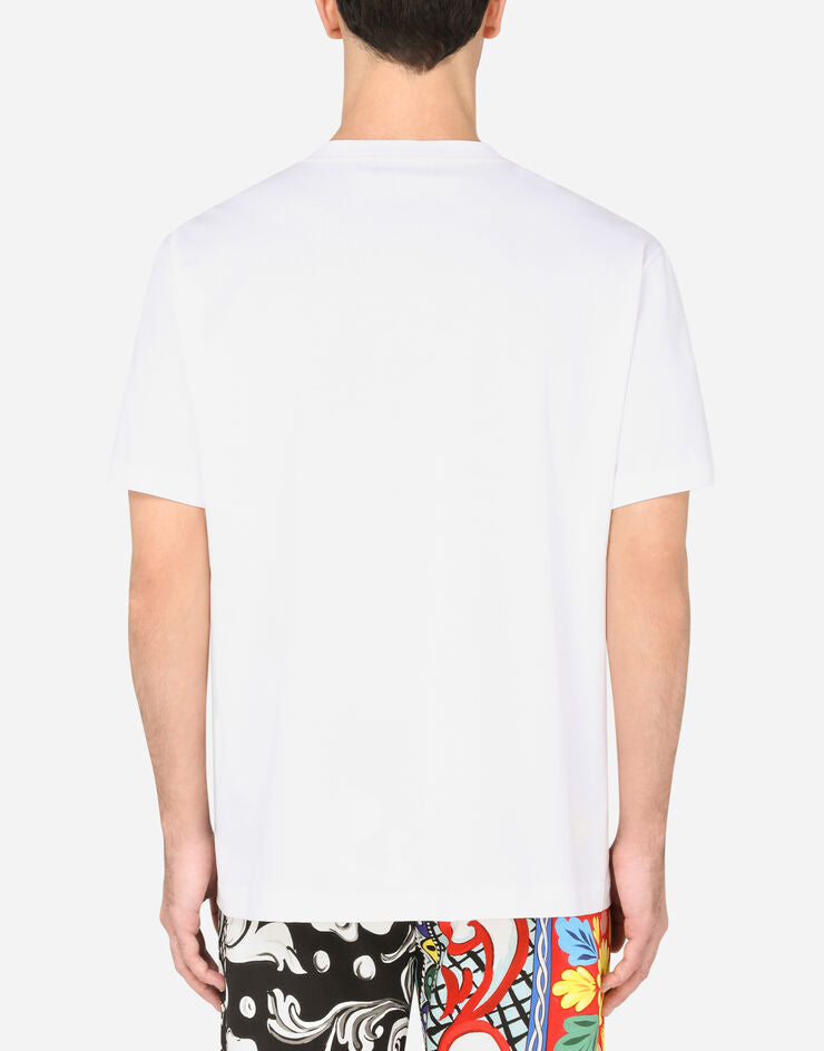 Dolce & Gabbana Mens White Patch Logo T-shirt