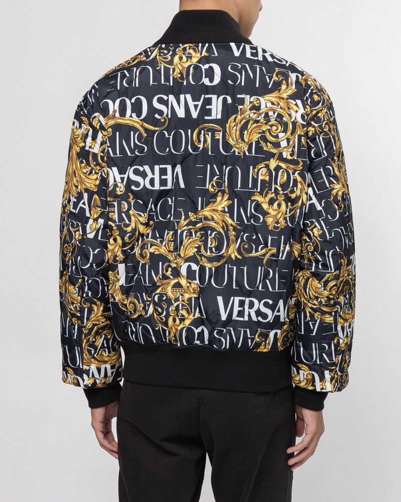 VERSACE JEANS COUTURE BLACK BOMBER JACKET