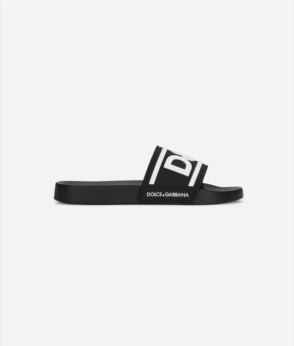 Dolce&Gabbana Rubber beachwear sliders with DG logo