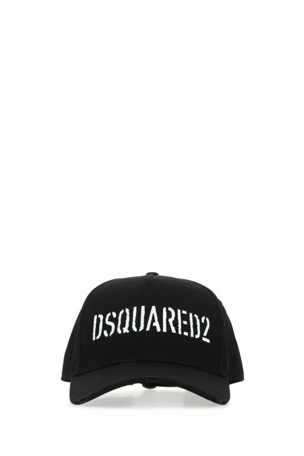 DSQUARED Black cotton baseball cap ITEM