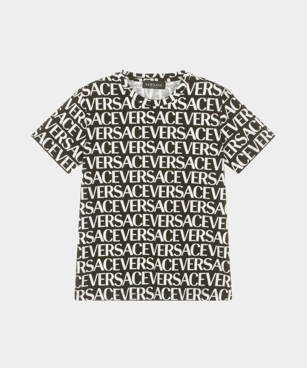 Versace Teen Black & White Logo T-Shirt – Zanati Boutique
