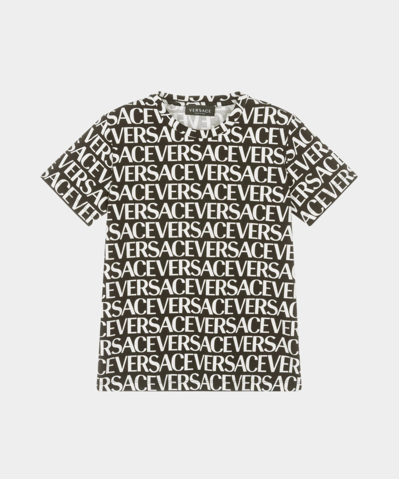 Versace Teen Black & White Logo T-Shirt